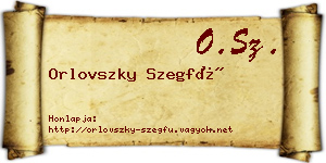 Orlovszky Szegfű névjegykártya